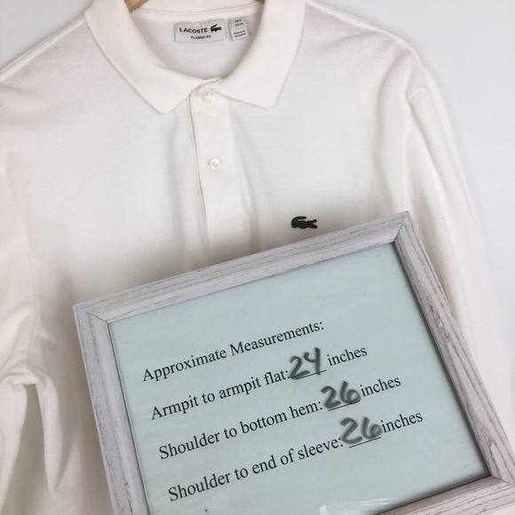 Lacoste Men’s Long Sleeve Classic Fit Polo Shirt White Size XL Preppy Casual - Picture 12 of 12